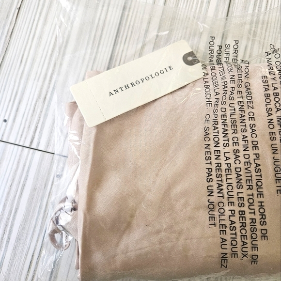 Anthropologie Colorblock Darted Satin Bow Back Slip Dress in Cream and Peach NWT - Picture 9 of 10